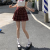 High Waist Check Skirt Women's Slimming Pleated Skirt