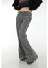 High-waisted Striped Horn Horseshoe Jeans Women's Mopping Wide-leg Pants