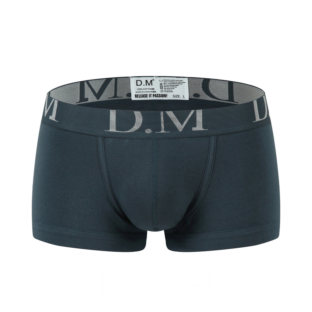 Low Waist Solid Color Boxers For Youth