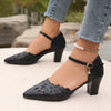 One-word Belt Casual Mid Heel Women's High-heeled Sandal